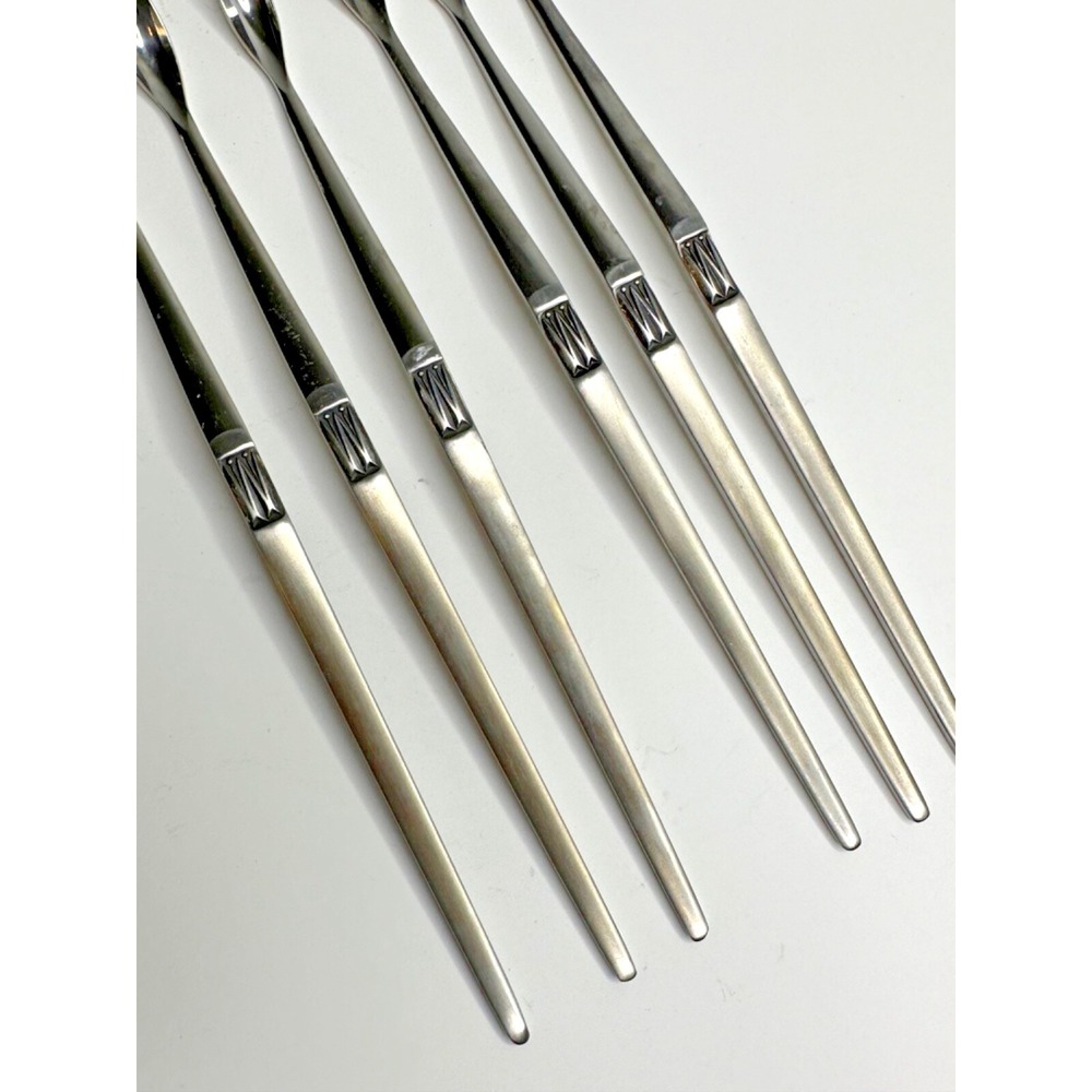 Arthur Salem Stainless Drink Spoons Set 6 AS MCM Flatware Long Handle